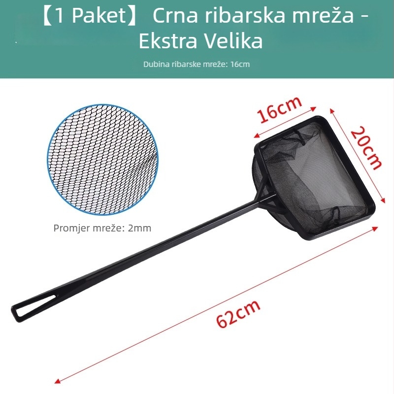 Teleskopna mreža za akvarij od nehrđajućeg čelika, gusta mreža, 3D dizajn (Materijal: nehrđajući čelik; Teleskopski dizajn; Upotreba: akvarij; Mreža: gusta)