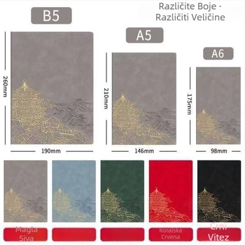 Bilježnica s PU koricom, šivo povezivanje, Dowling papir, 80 g/m², 100–200 stranica