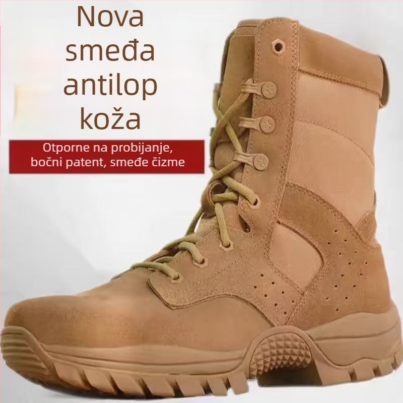 Five Thirty Three Taktične čizme za trening – otporna kravlja koža, vodootporna tkanina, otporne na probijanje, muški planinarski čizmi