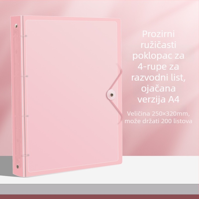A4 mapa s 4 rupama, PP unutarnje stranice, 60 listova, mogućnost prilagodbe