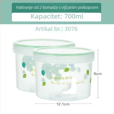 Plastična posuda za pohranu mliječnog praha, čajeva i suhog voća – okrugla, do 300 ml, kompatibilna s mikrovalnom pećnicom