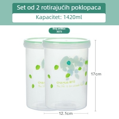 Plastična posuda za pohranu mliječnog praha, čajeva i suhog voća – okrugla, do 300 ml, kompatibilna s mikrovalnom pećnicom