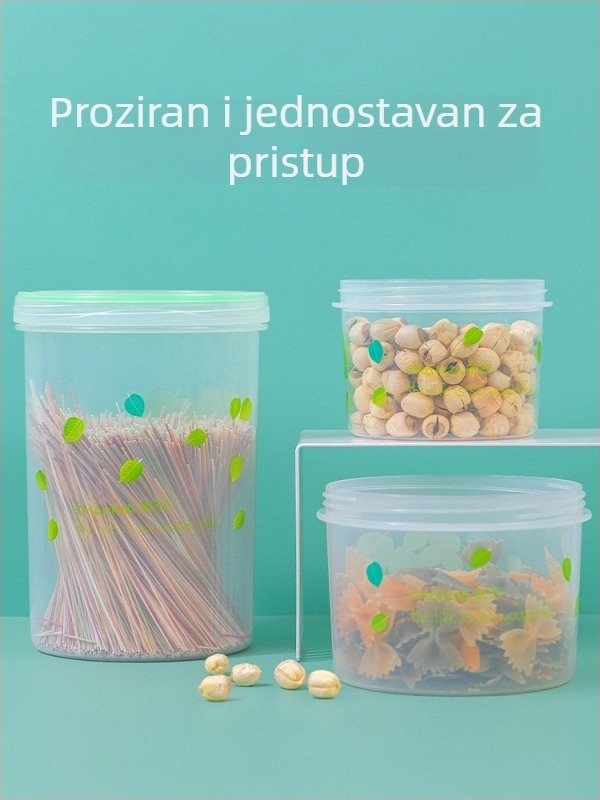 Plastična posuda za pohranu mliječnog praha, čajeva i suhog voća – okrugla, do 300 ml, kompatibilna s mikrovalnom pećnicom