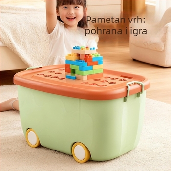 Kutija za igračke velike kapacitete, plastična kutija za pohranu s poklopcem