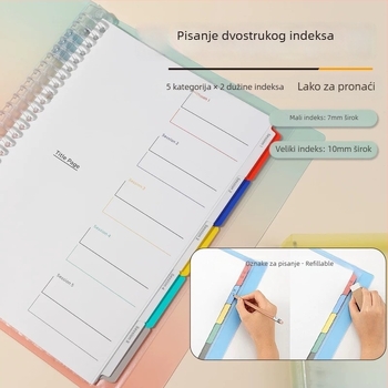 Manlewen F310 Debeli hrb, bilježnica s rastavljivim listovima, 120 stranica, dvostruki indeks