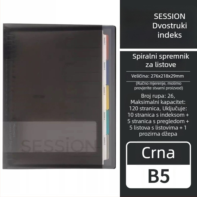 Manlewen F310 Debeli hrb, bilježnica s rastavljivim listovima, 120 stranica, dvostruki indeks