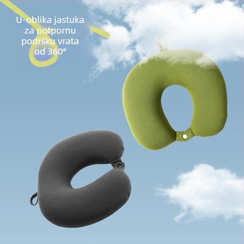 U oblik jastuk za vrat s punjenjem od čestica pjene, tkivo od pamuka, moderan minimalistički stil, za odrasle