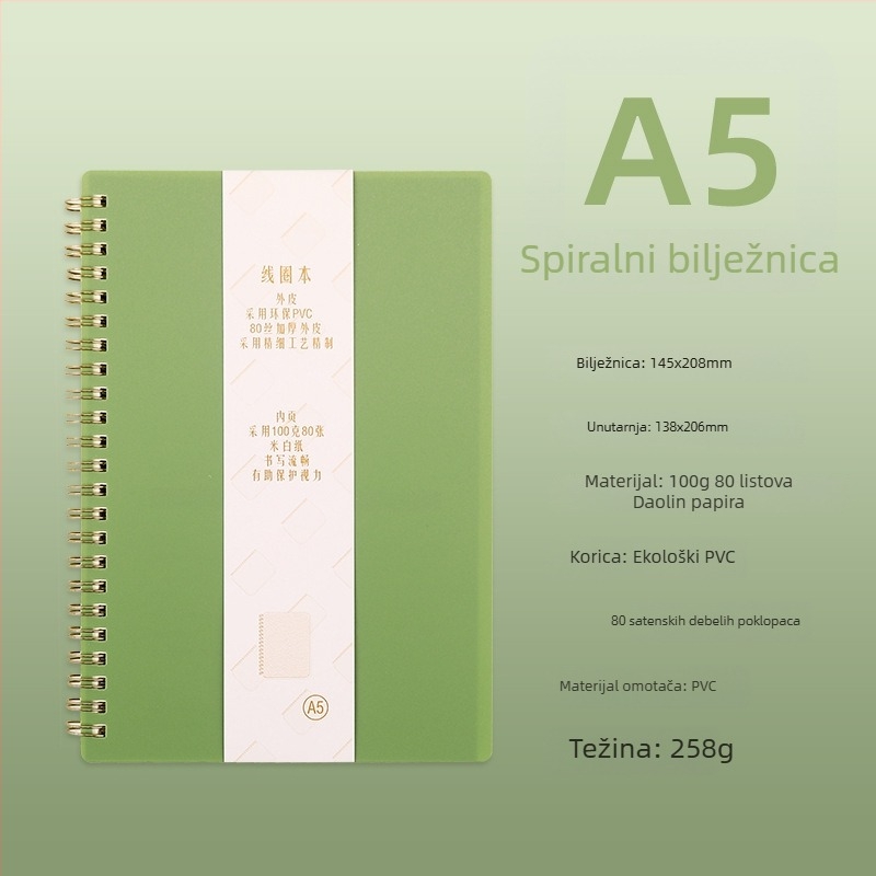 Bilježnica Wende s PVC omotom, vezanje s odvajanjem listova, Dowling papir, 100–200 stranica