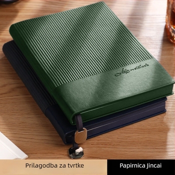 Bilježnica s omotom od umjetne kože, žično spajanje, Forest papir, 80 g/m², 100–200 stranica