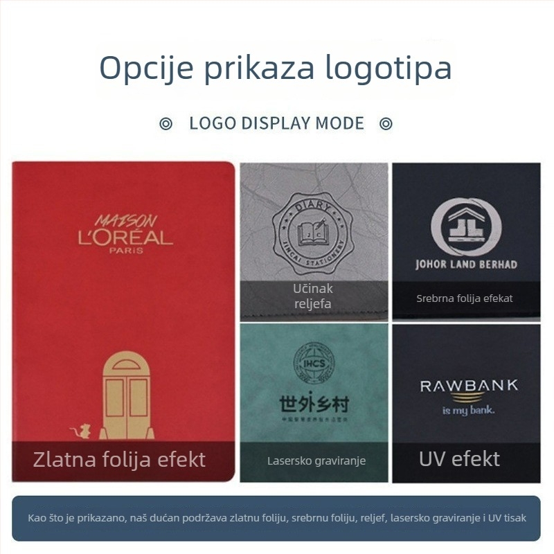 Bilježnica s omotom od umjetne kože, žično spajanje, Forest papir, 80 g/m², 100–200 stranica