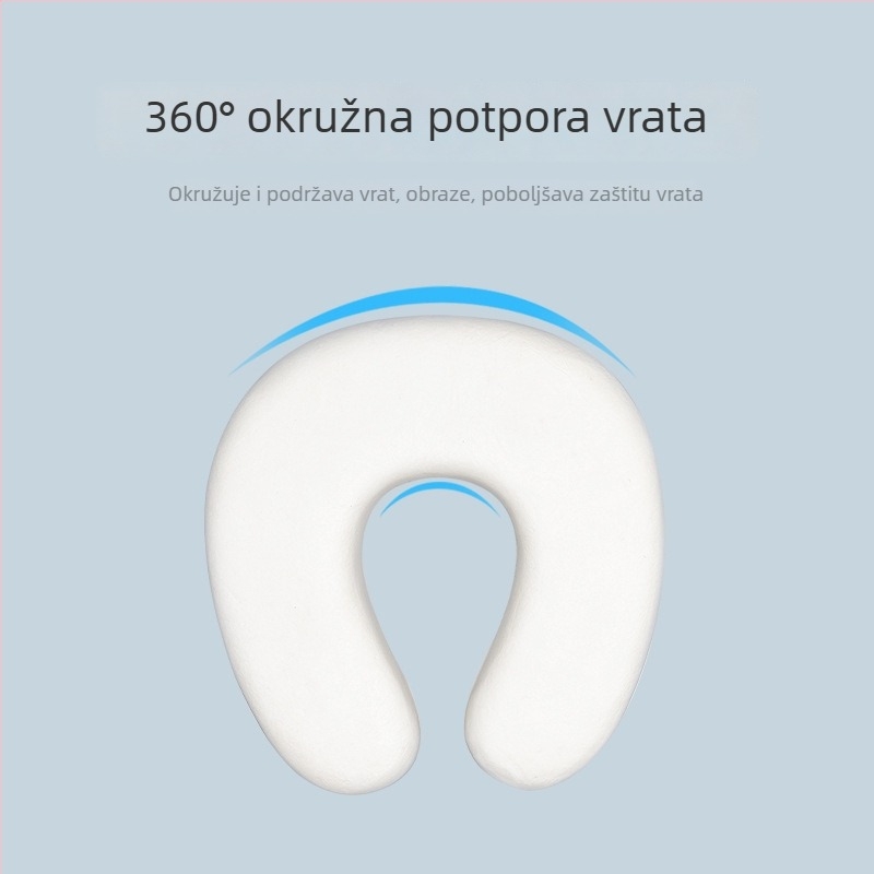 Jastuk za vrat u obliku U od memorijske pjene, prijenosan i prozračan, za ured i putovanja