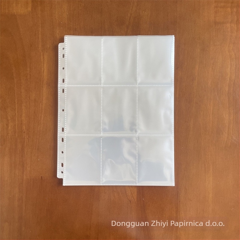 Prozirni album za kartice s 9 mreža – PP unutarnje stranice, model A4, 30 listova, 3 rupe za uvez, artikal A4-9