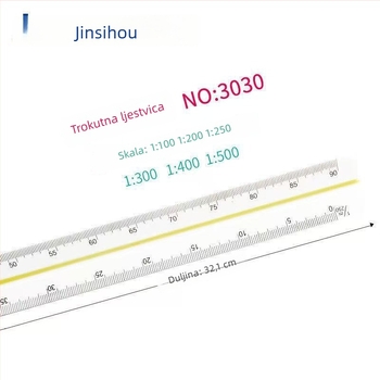 Golden Monkey trokutasti ravnalo, plastično, sa šest skala