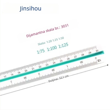 Golden Monkey trokutasti ravnalo, plastično, sa šest skala