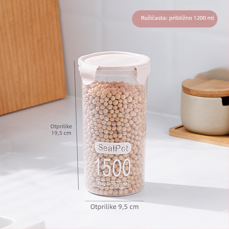 Plastična okrugla posuda za pohranu hrane s poklopcem, prozirna, kapacitet 800–1000 ml