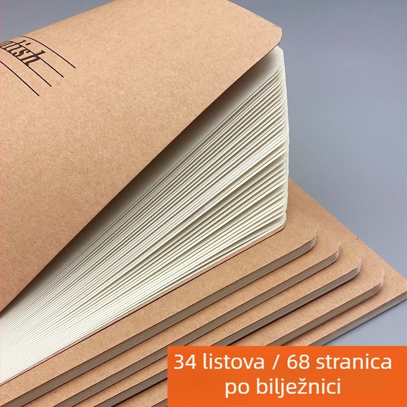 Radna bilježnica s odvojivim listovima; korica od papira; sadržaj od sirove drvene pulpe; 50–100 stranica.