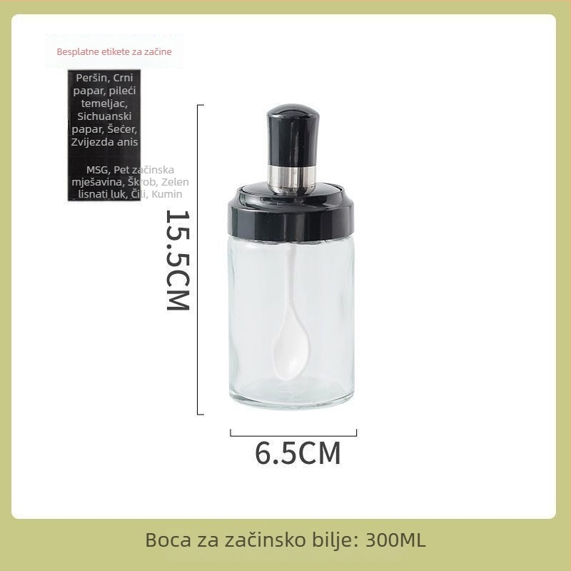 Keramički set posuda za začine za čvrste začine, s ispisanim logom, moderan minimalistički dizajn, premium kvaliteta