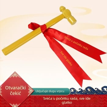 Kladivo za gradnju s okruglom glavom, čelična drška, za sretan početak ceremonije, osmerokutni dizajn