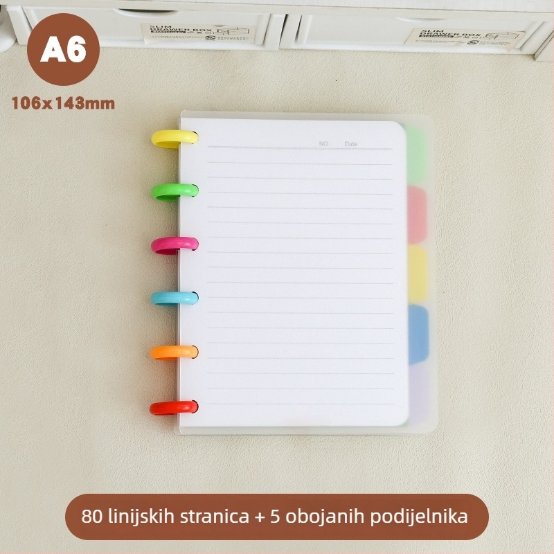 SENMU MGKA6080 Bilježnica s mushroom-button vezivanjem, 80 listova, dvostrani offset papir