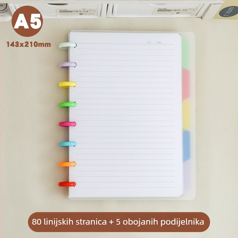 SENMU MGKA6080 Bilježnica s mushroom-button vezivanjem, 80 listova, dvostrani offset papir