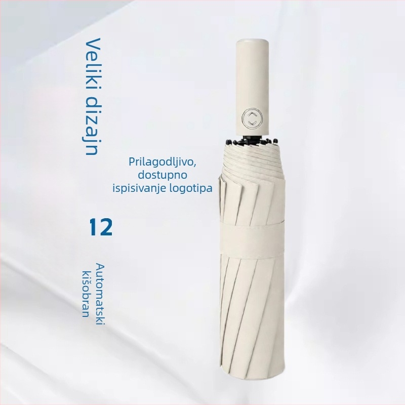 Rain Grace potpuno automatski kišobran, trojedni, 12 šipki, čelični okvir, UV zaštita UPF 50+