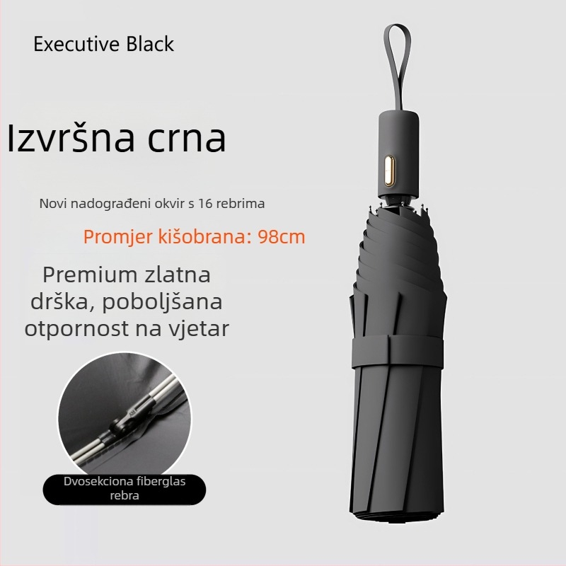 Rain Grace potpuno automatski kišobran, trojedni, 12 šipki, čelični okvir, UV zaštita UPF 50+