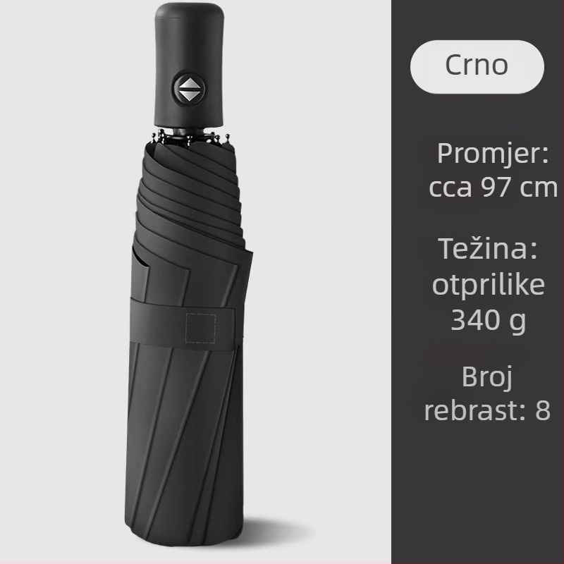 Rain Grace potpuno automatski kišobran, trojedni, 12 šipki, čelični okvir, UV zaštita UPF 50+