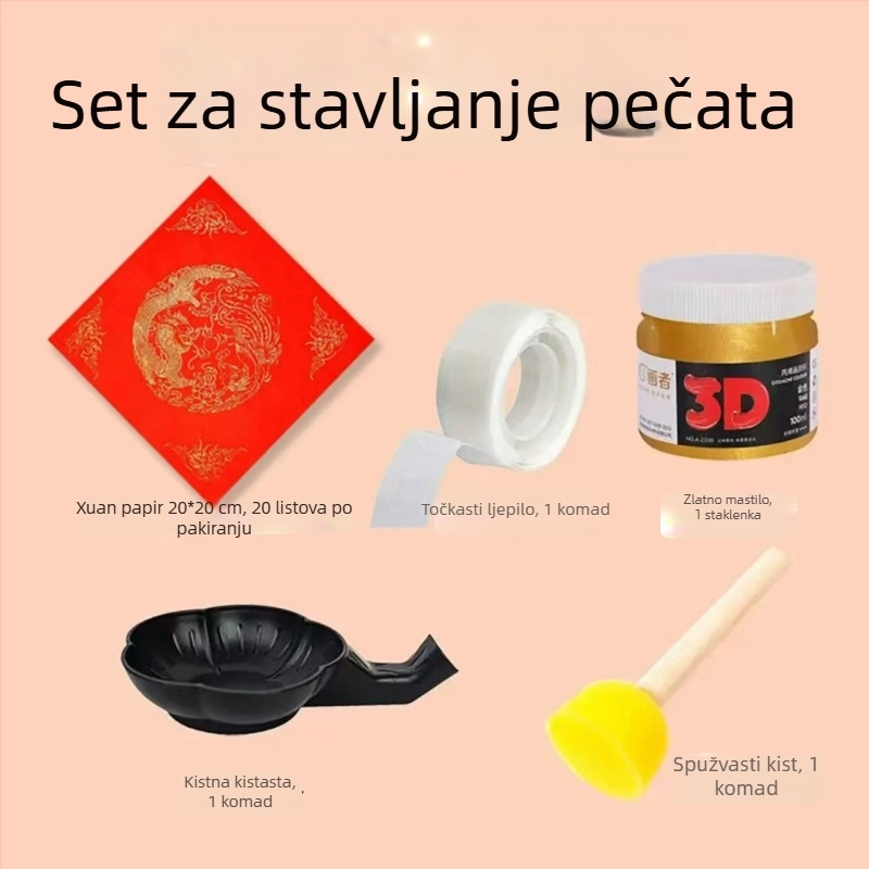 DIY PET šablona s izrezanim znakom sreće za Godinu konja, 2026, šablona za ručno otiskivanje