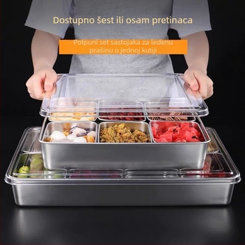 Wanyang kutija za začine s poklopcem, za čvrste začine, 6-8 odjeljaka, bez logotipa, moderni minimalistički stil