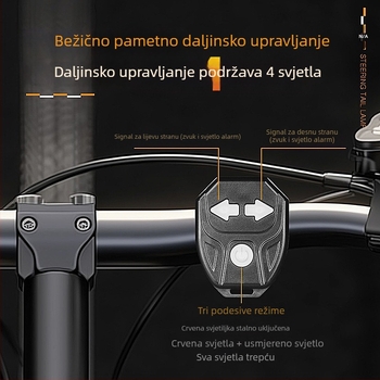 Famous River stražnja svjetiljka za bicikl s daljinskim upravljanjem, projekcijsko svjetlo, punjiva, vodootporna