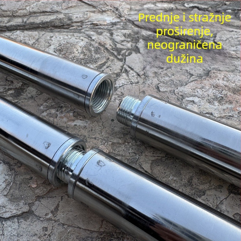 Metalan štap za veliku mrežu s twistom, za branje voća s visine; materijal: metal; težina 225–313 g ovisno o konfiguraciji; dijelovi se mogu slobodno kombinirati; nije skalabilno