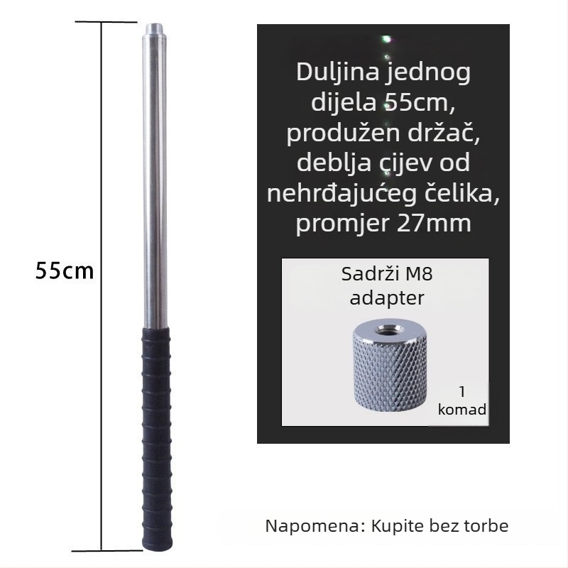 Metalan štap za veliku mrežu s twistom, za branje voća s visine; materijal: metal; težina 225–313 g ovisno o konfiguraciji; dijelovi se mogu slobodno kombinirati; nije skalabilno