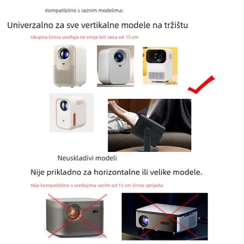 Okretni nosač projektora za kućnu upotrebu – univerzalni držač za zid/stol/strop, metal