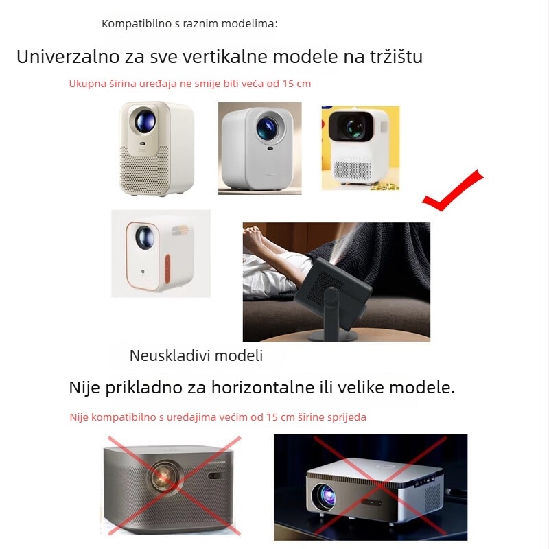 Okretni nosač projektora za kućnu upotrebu – univerzalni držač za zid/stol/strop, metal