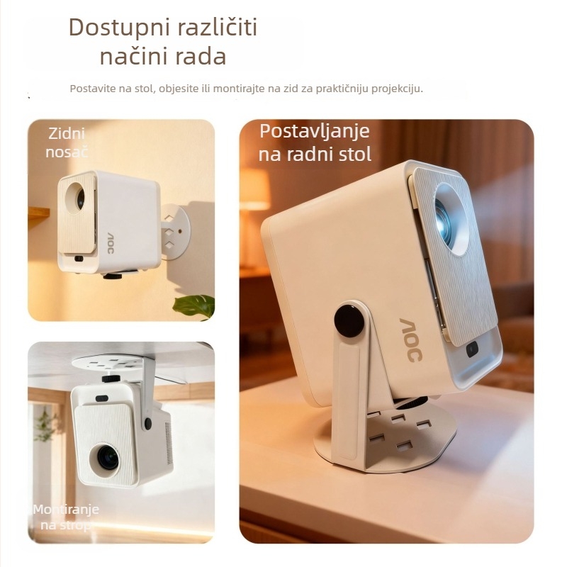 Okretni nosač projektora za kućnu upotrebu – univerzalni držač za zid/stol/strop, metal
