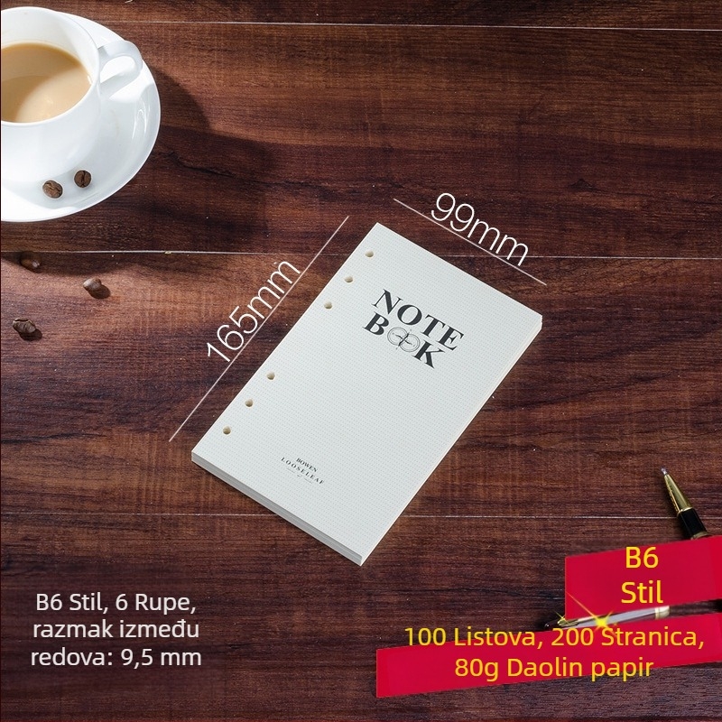 Bowposts zamjensko jezgro bilježnice za slobodnu povezivanje, 100 stranica, Forest papir 80 g, bez logotipa