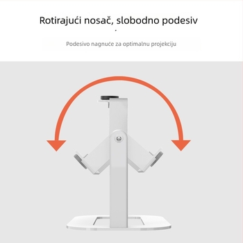 Držač projektora za stolnu ploču s dvostrukim gimbalom, bez bušenja, za noćno postavljanje i plafon, podesiv kut, 1080p
