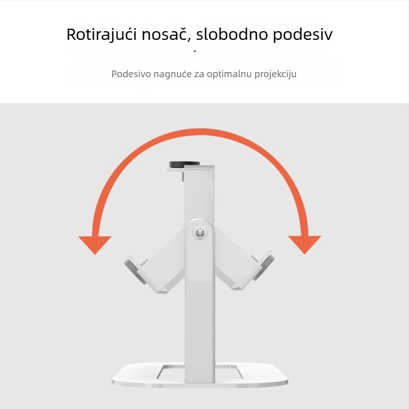 Držač projektora za stolnu ploču s dvostrukim gimbalom, bez bušenja, za noćno postavljanje i plafon, podesiv kut, 1080p