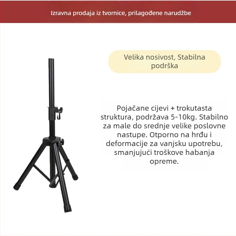 Stalak za zvučnike na podu, trojnožni tripod, teleskopsko podešavanje visine, za pozornicu, projektor i rasvjetu