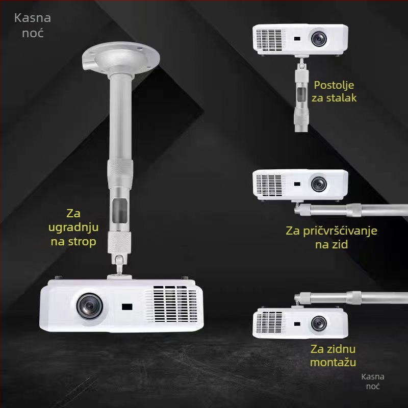 Držač projektora za plafon ili zid s teleskopskim ramom, mikro vješavanje s jednim otvorom – za kućni ured