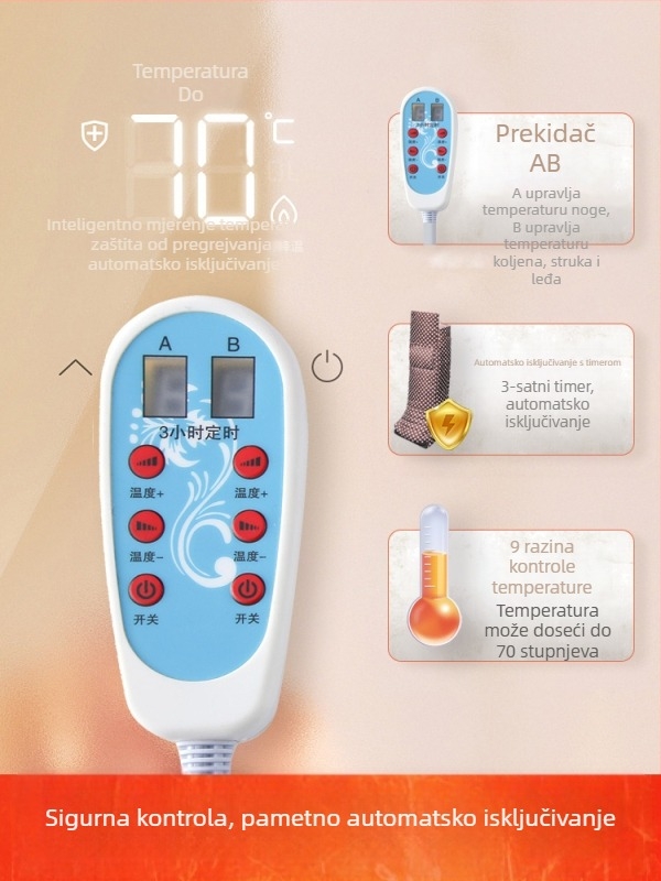 Papuče s grijanom uložkom USB – muške kućne papuče od prave kože Xiang Nuanyi