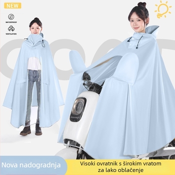 Pengchang PVC debeli plašt za kišu za vozača – puna zaštita tijela, visok ovratnik za zaštitu lica