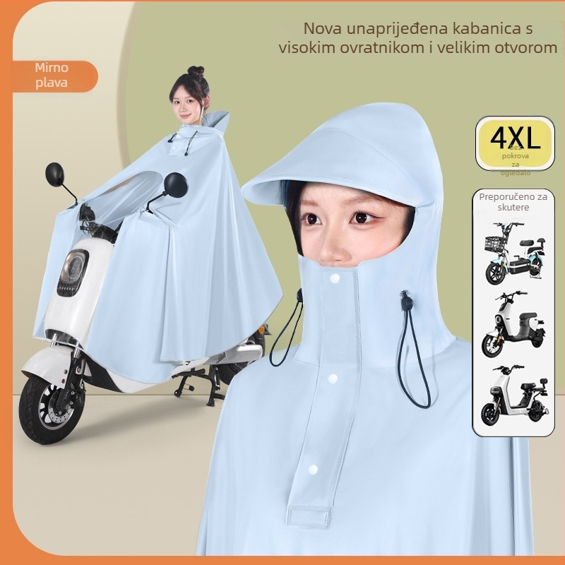 Pengchang PVC debeli plašt za kišu za vozača – puna zaštita tijela, visok ovratnik za zaštitu lica