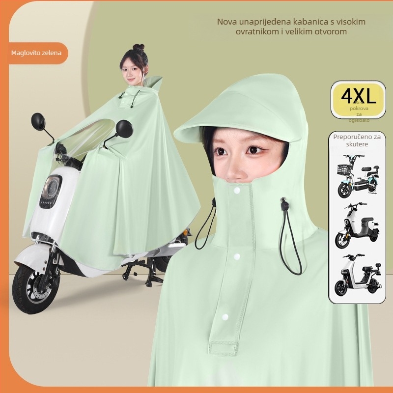 Pengchang PVC debeli plašt za kišu za vozača – puna zaštita tijela, visok ovratnik za zaštitu lica