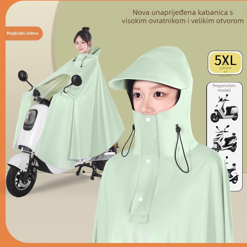 Pengchang PVC debeli plašt za kišu za vozača – puna zaštita tijela, visok ovratnik za zaštitu lica