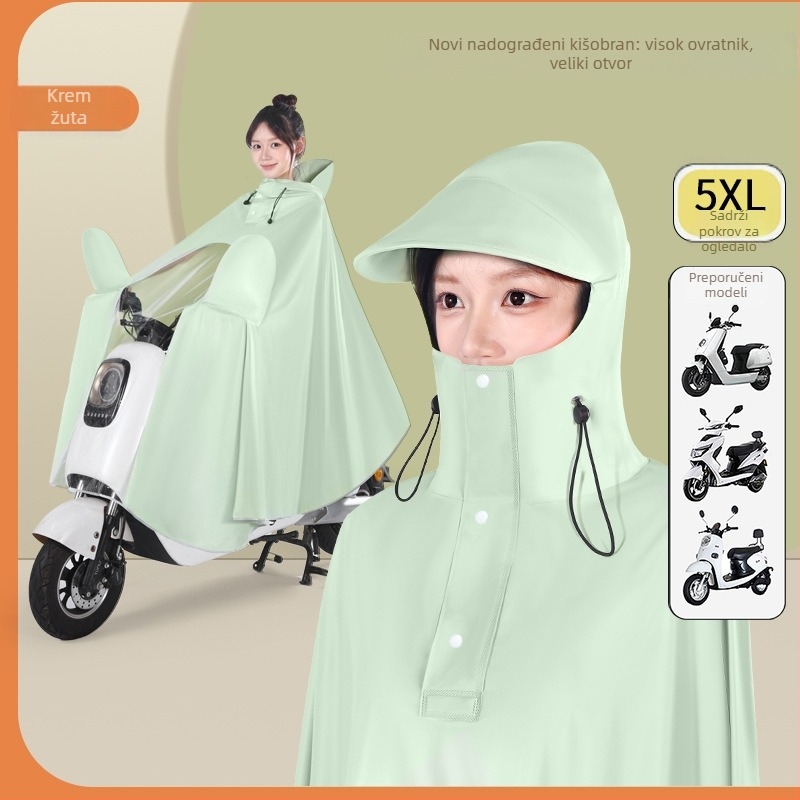 Pengchang PVC debeli plašt za kišu za vozača – puna zaštita tijela, visok ovratnik za zaštitu lica