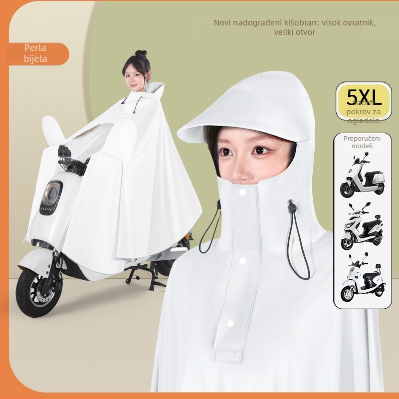 Pengchang PVC debeli plašt za kišu za vozača – puna zaštita tijela, visok ovratnik za zaštitu lica