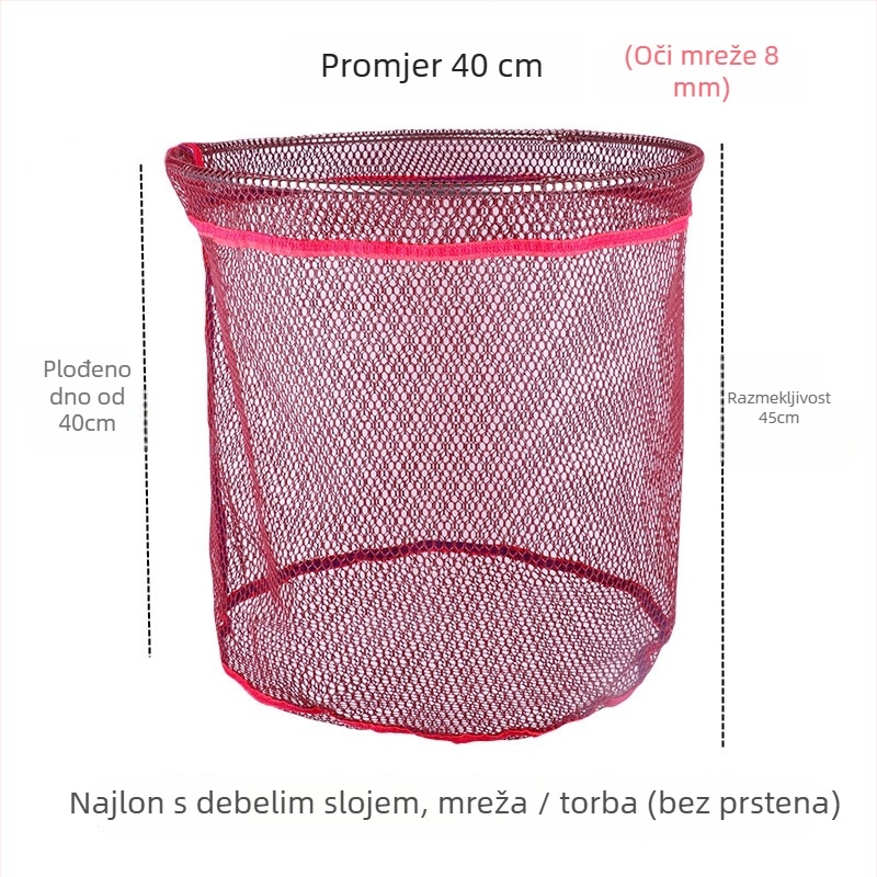 Najlon mreža za lov ribe s premazom ljepila – protiv zaplitanja, bez prstena, veliki ulov