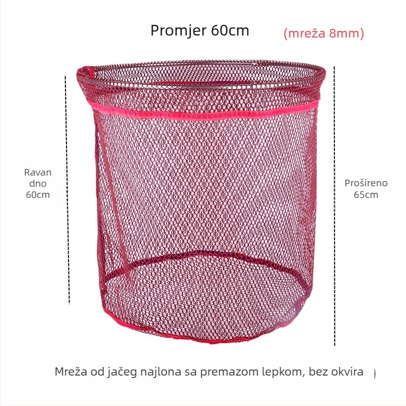 Najlon mreža za lov ribe s premazom ljepila – protiv zaplitanja, bez prstena, veliki ulov