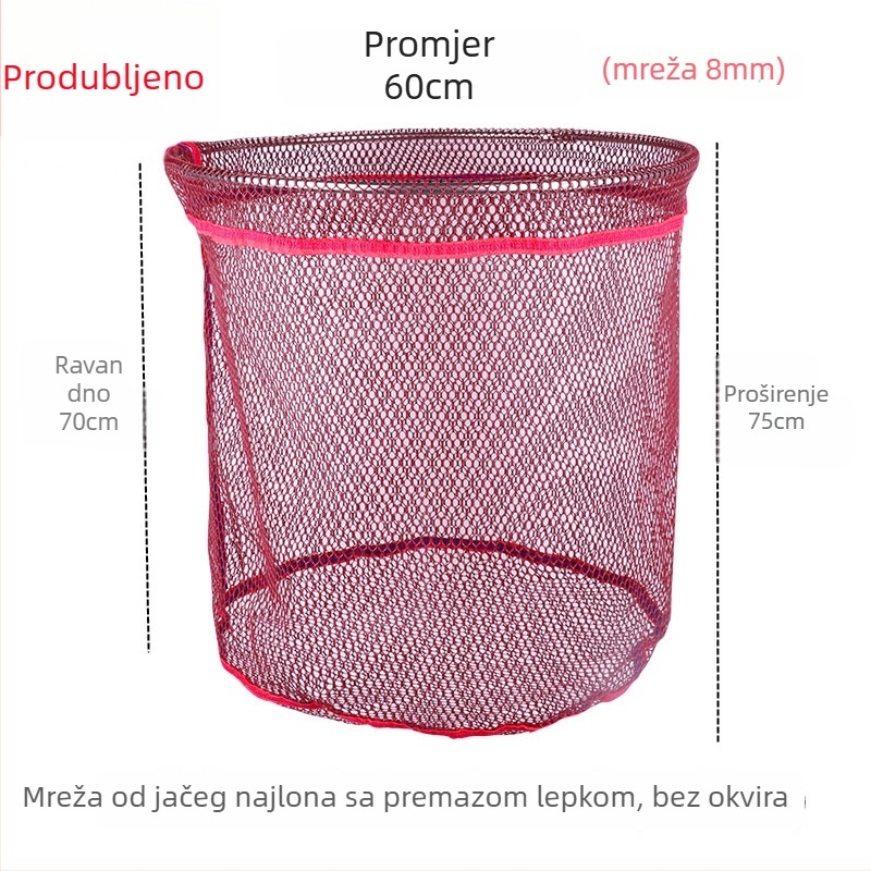 Najlon mreža za lov ribe s premazom ljepila – protiv zaplitanja, bez prstena, veliki ulov